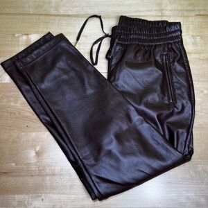 Joie dark brown faux leather pants size S great condition